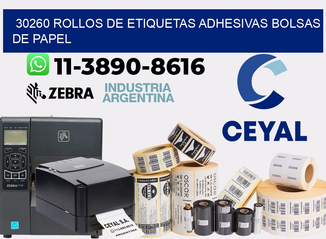 30260 rollos de etiquetas adhesivas bolsas de papel