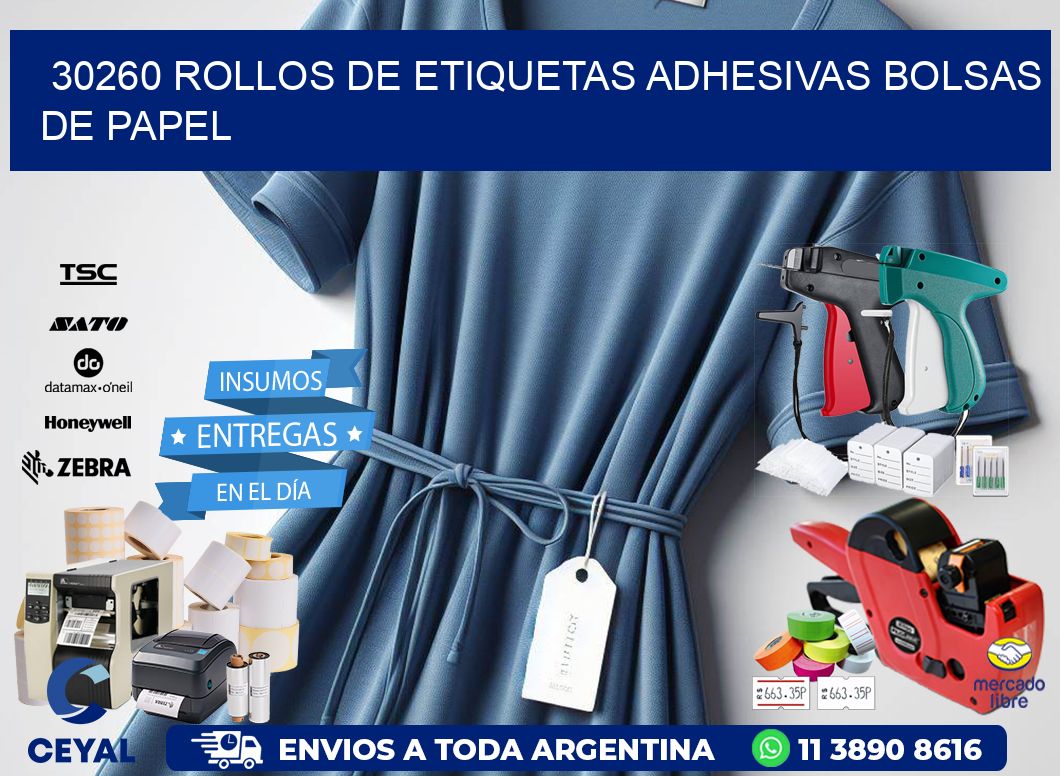 30260 rollos de etiquetas adhesivas bolsas de papel