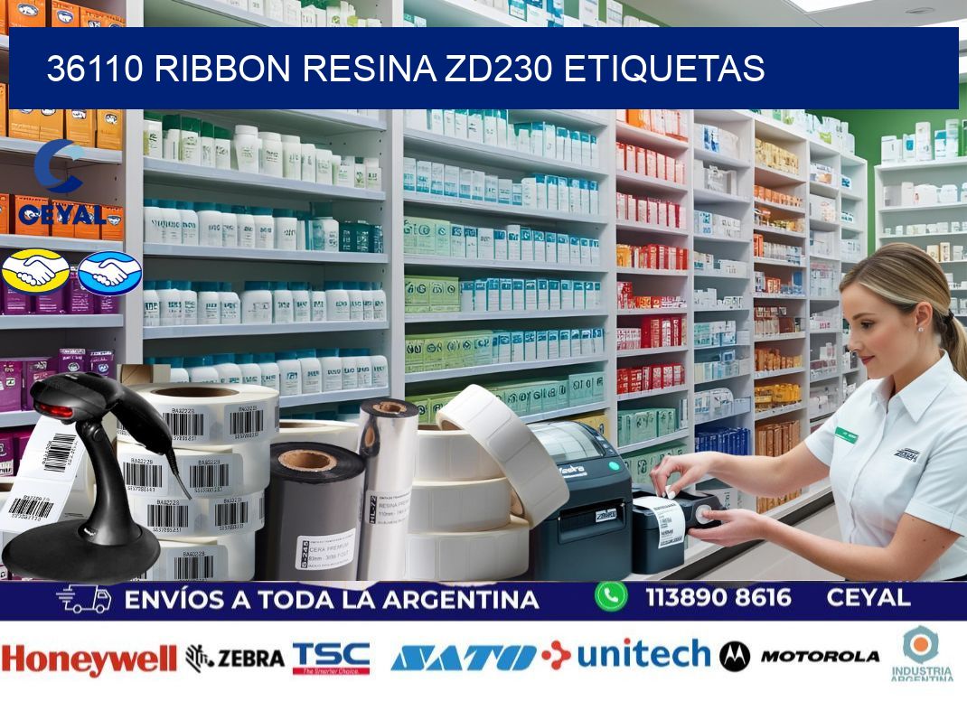 36110 ribbon resina zd230 etiquetas