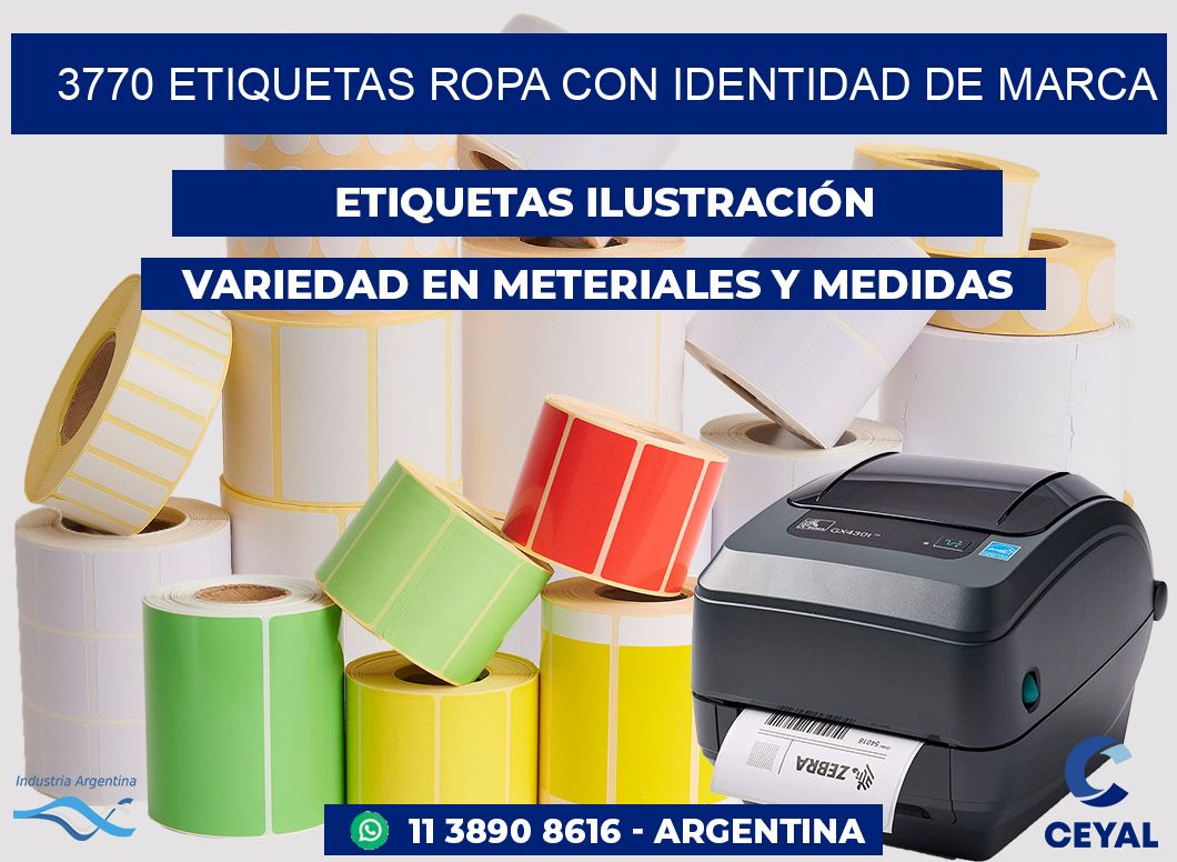 3770 Etiquetas ropa con identidad de marca