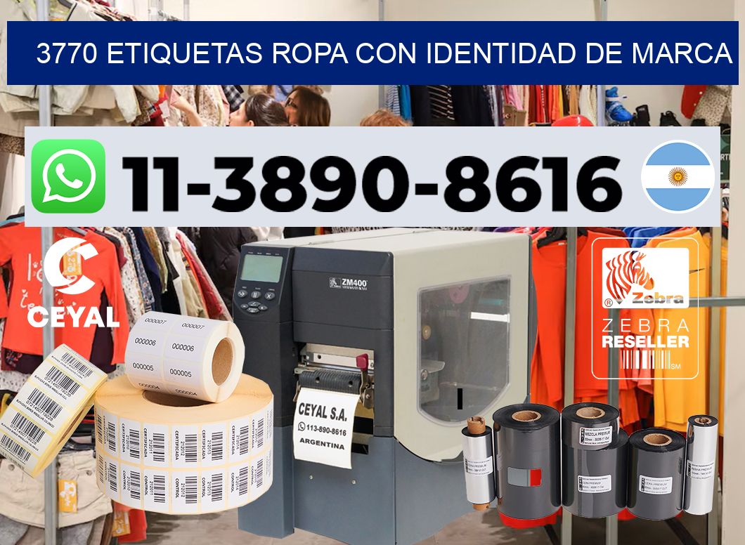 3770 Etiquetas ropa con identidad de marca