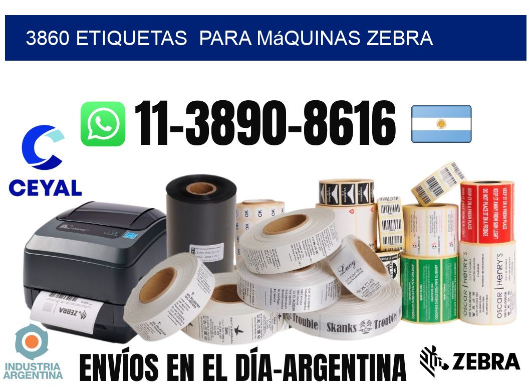 3860 etiquetas  para máquinas Zebra