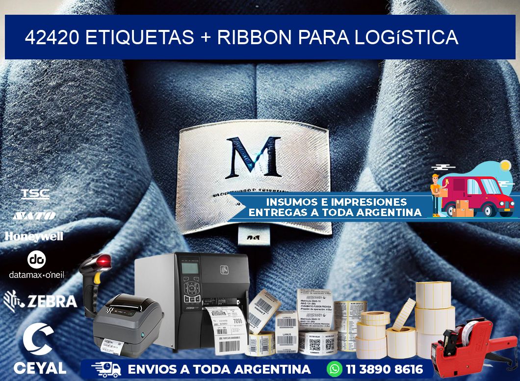 42420 etiquetas + ribbon para logística