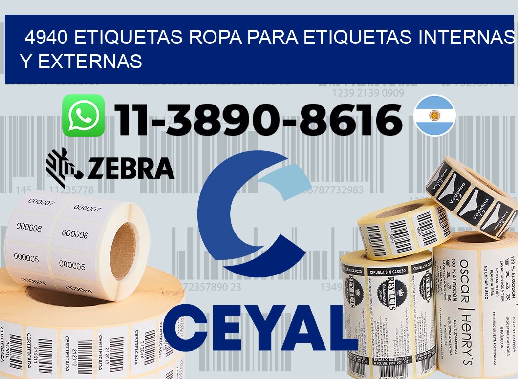 4940 Etiquetas ropa para etiquetas internas y externas