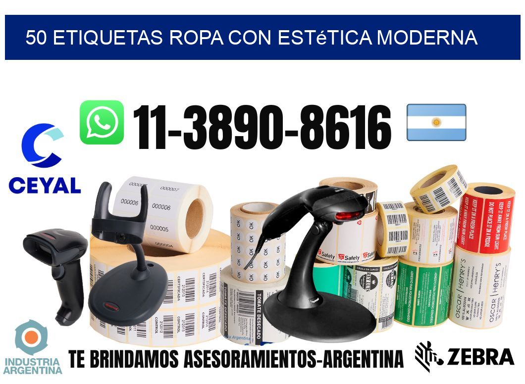 50 Etiquetas ropa con estética moderna