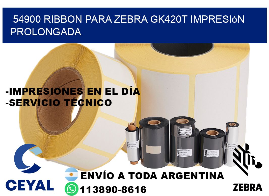54900 ribbon para zebra gk420t impresión prolongada