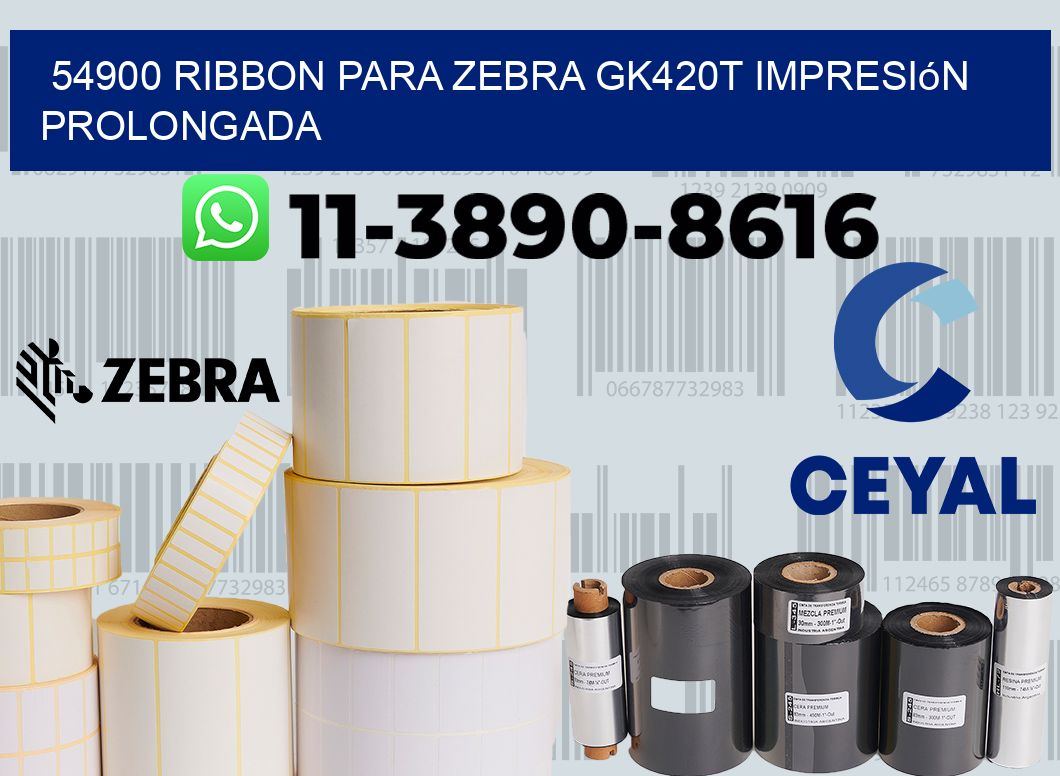 54900 ribbon para zebra gk420t impresión prolongada