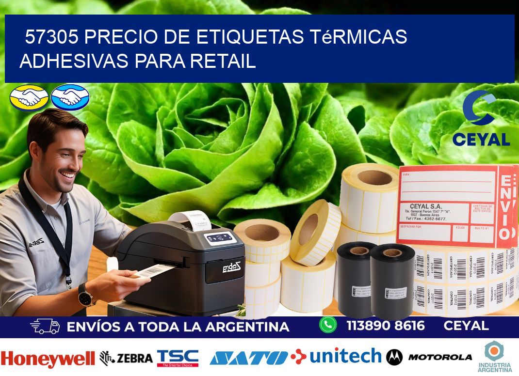 57305 precio de etiquetas térmicas adhesivas para retail
