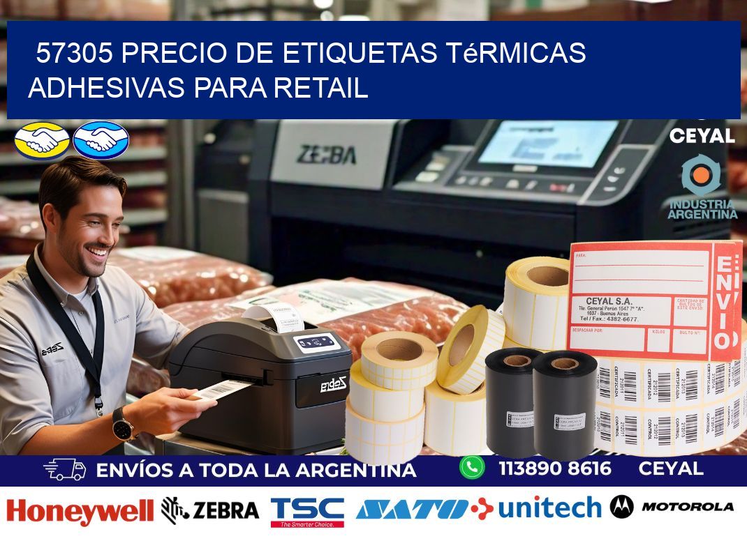 57305 precio de etiquetas térmicas adhesivas para retail