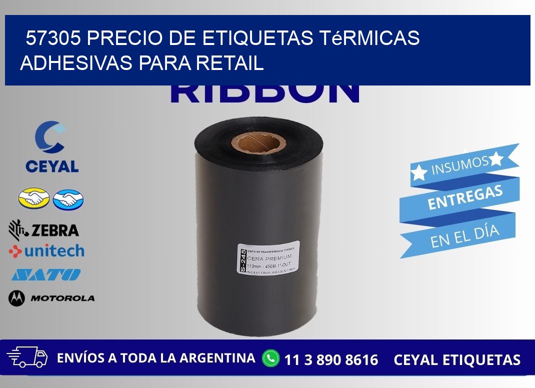 57305 precio de etiquetas térmicas adhesivas para retail