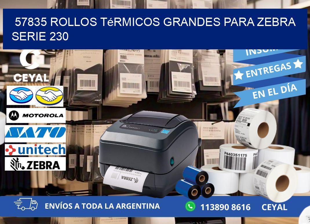 57835 rollos térmicos grandes para zebra serie 230