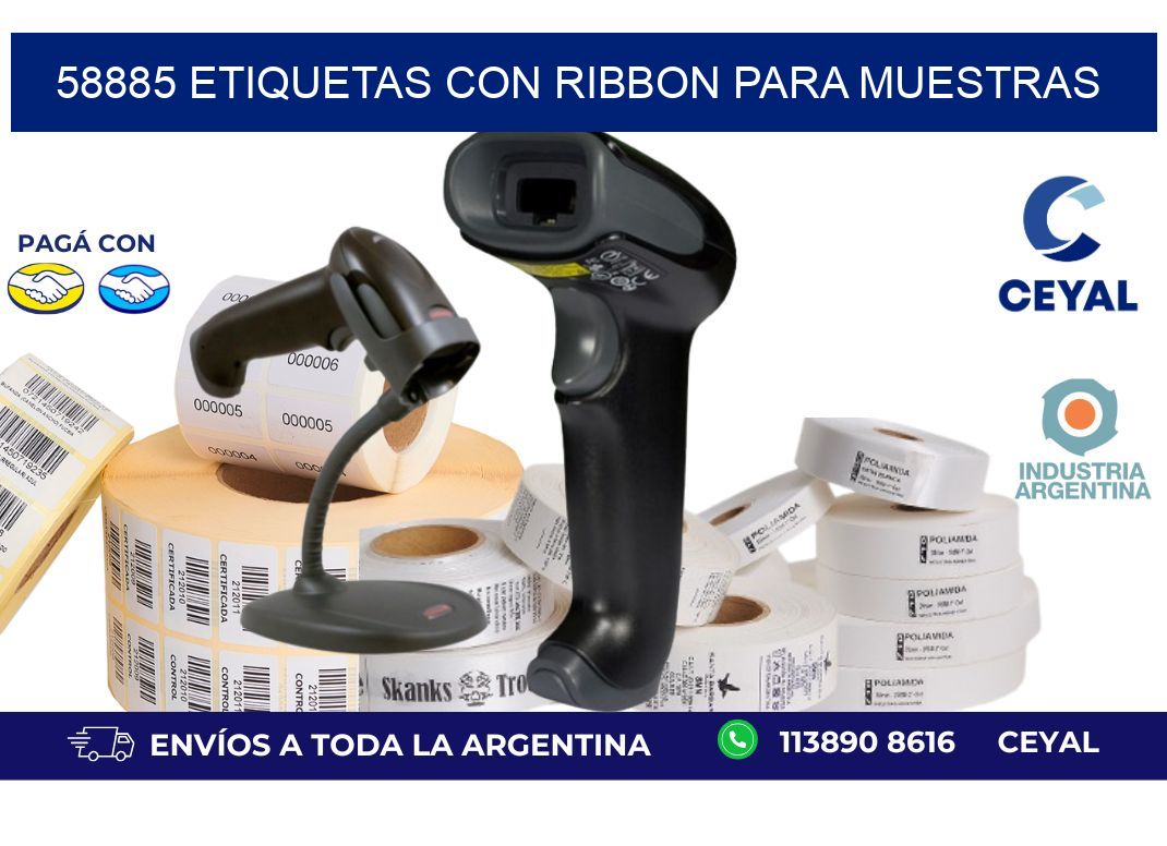 58885 etiquetas con ribbon para muestras