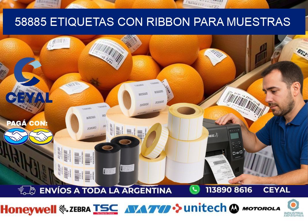 58885 etiquetas con ribbon para muestras