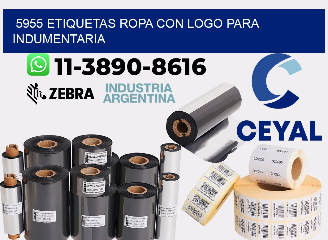 5955 Etiquetas ropa con logo para indumentaria