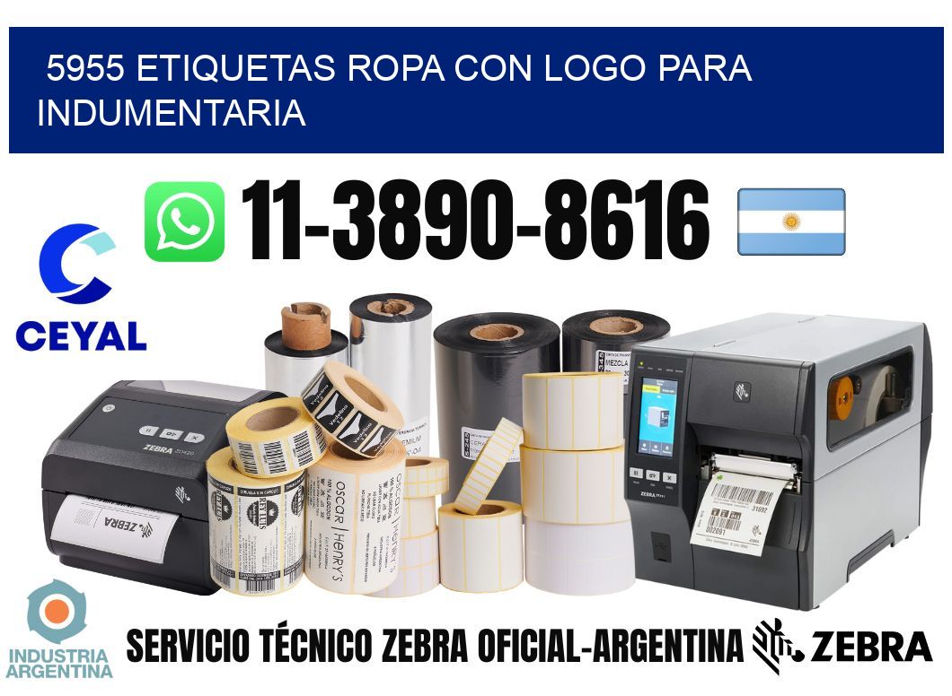 5955 Etiquetas ropa con logo para indumentaria