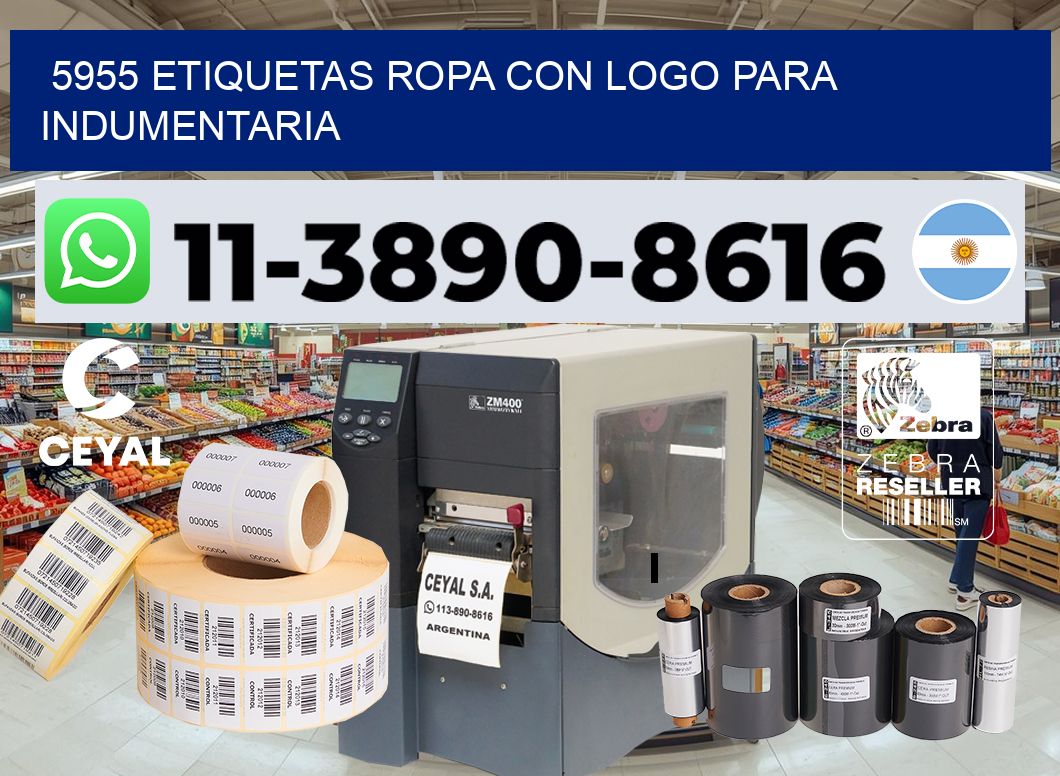 5955 Etiquetas ropa con logo para indumentaria