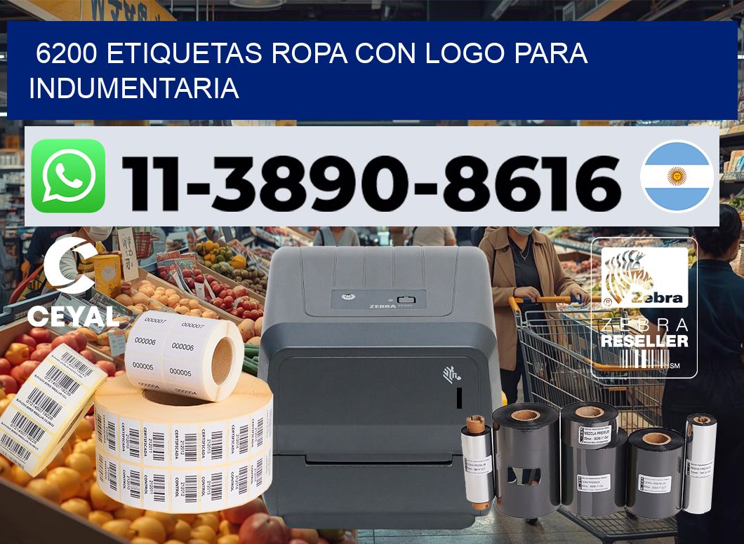 6200 Etiquetas ropa con logo para indumentaria