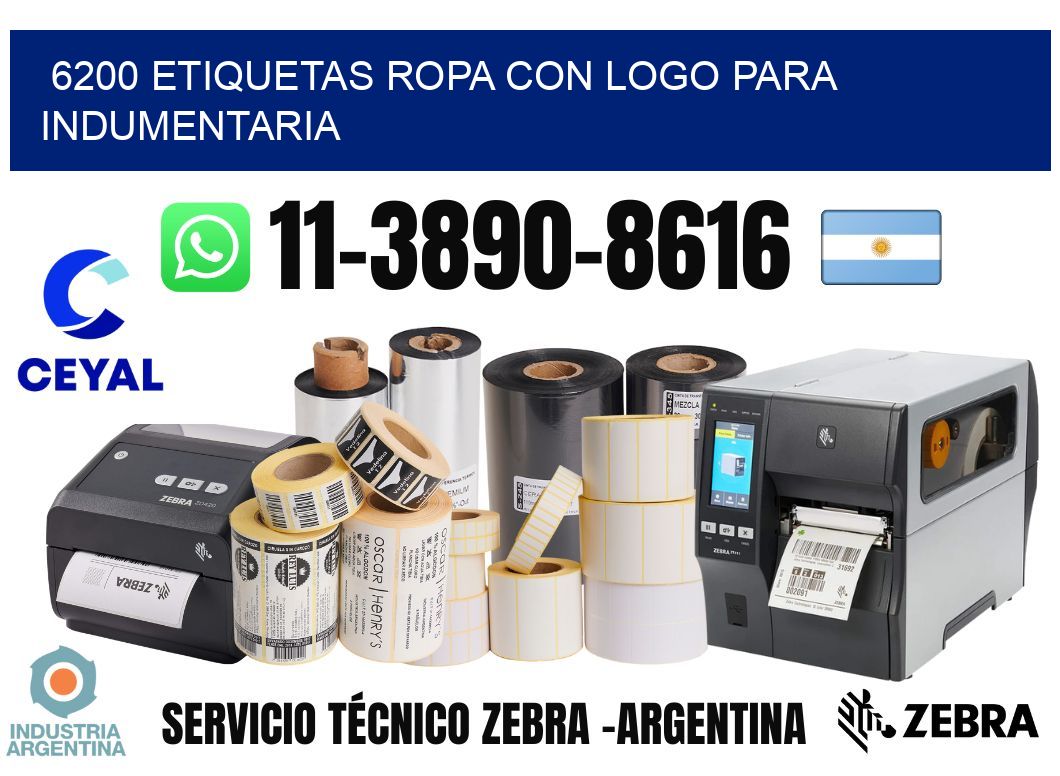 6200 Etiquetas ropa con logo para indumentaria