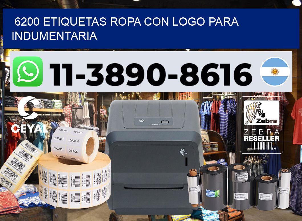 6200 Etiquetas ropa con logo para indumentaria