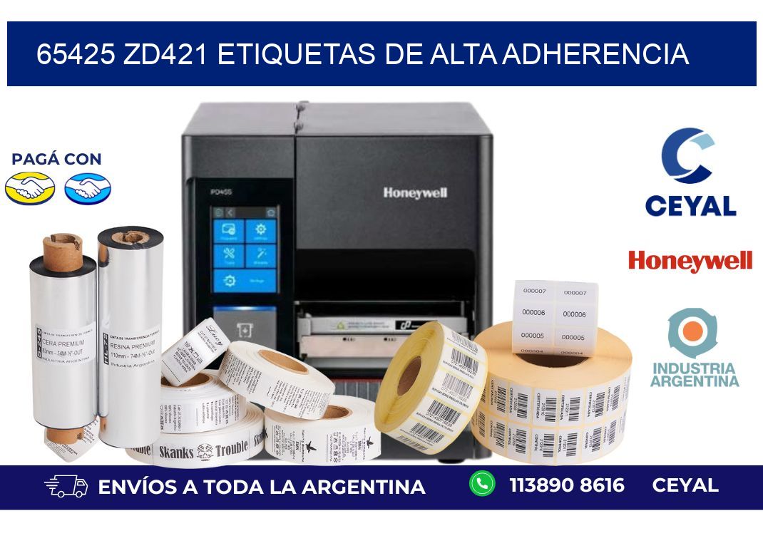 65425 zd421 etiquetas de alta adherencia