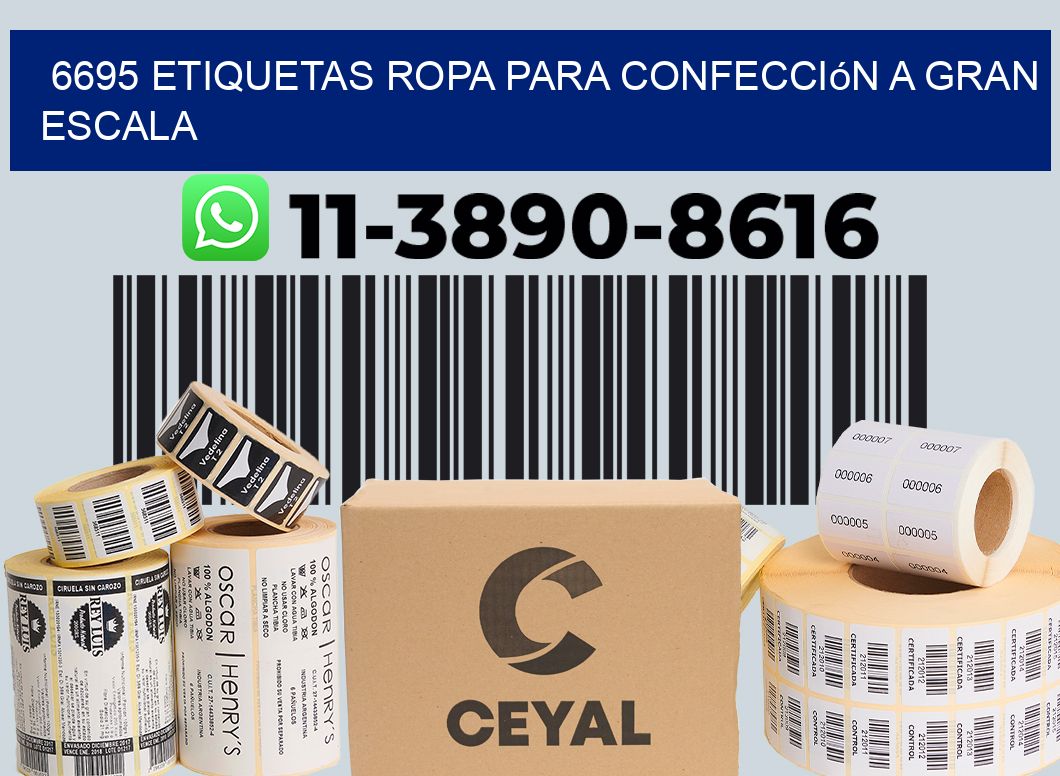 6695 Etiquetas ropa para confección a gran escala