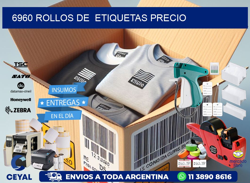 6960 rollos de  etiquetas precio