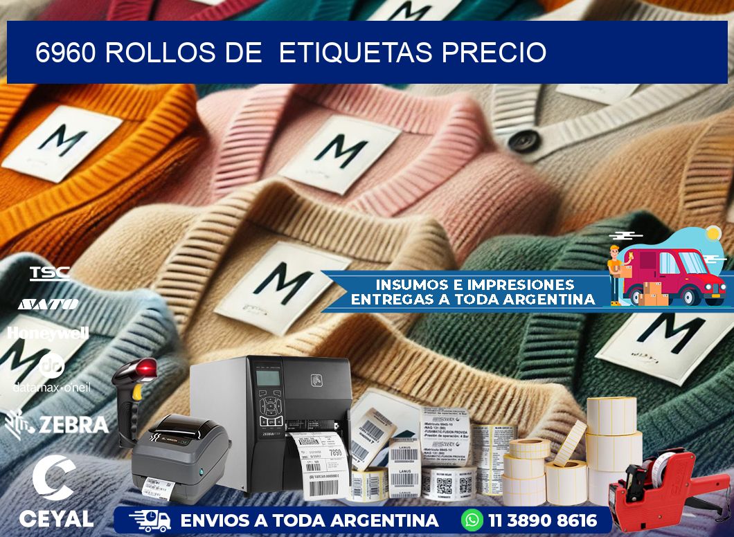 6960 rollos de  etiquetas precio