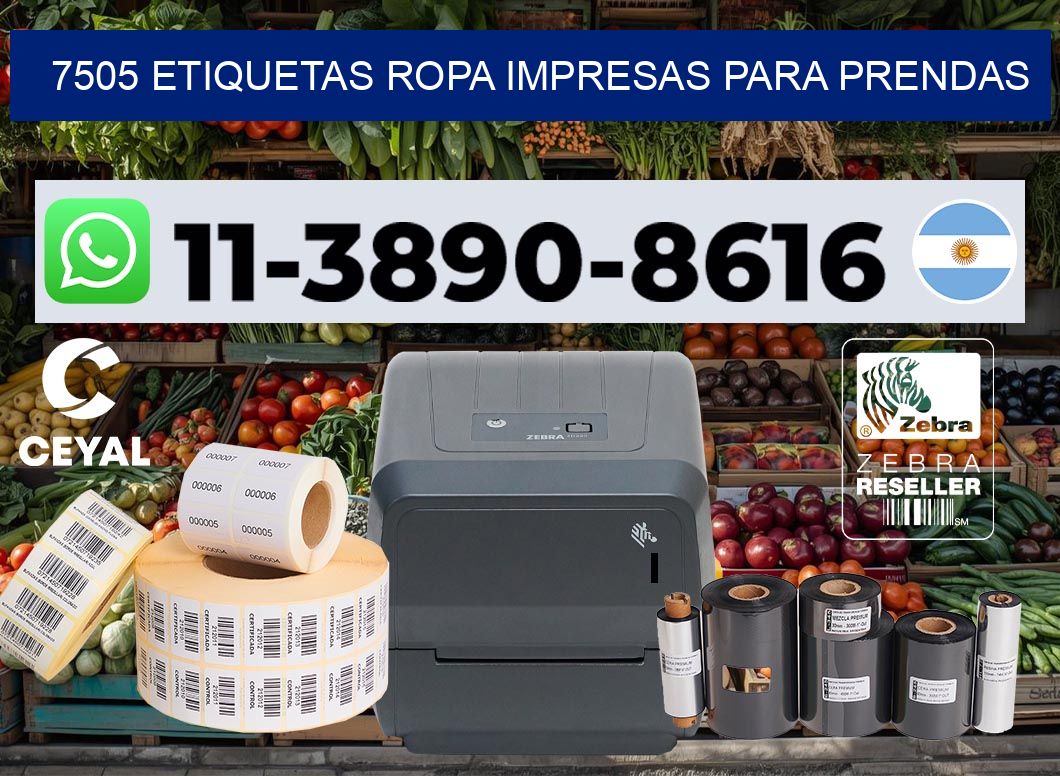 7505 Etiquetas ropa impresas para prendas
