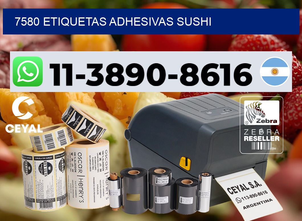 7580 etiquetas adhesivas sushi