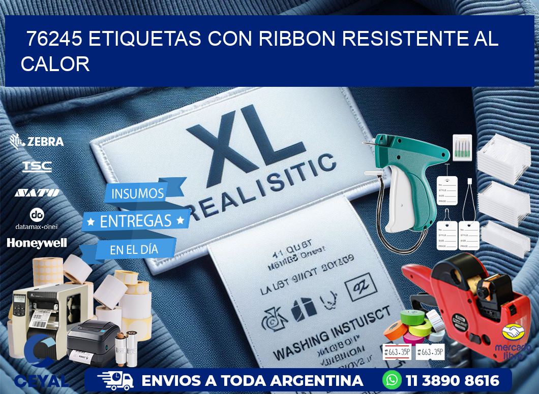 76245 etiquetas con ribbon resistente al calor