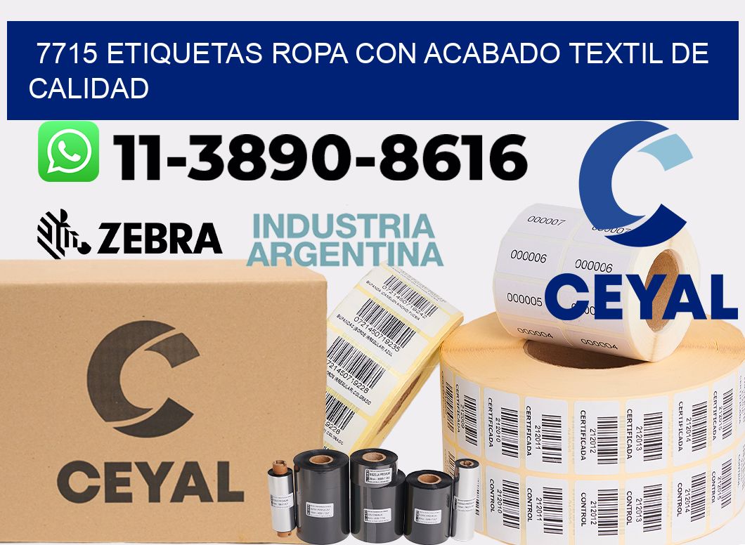 7715 Etiquetas ropa con acabado textil de calidad