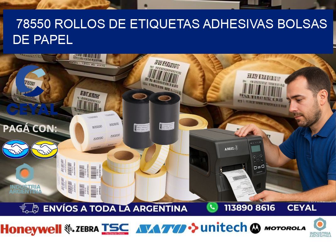 78550 rollos de etiquetas adhesivas bolsas de papel