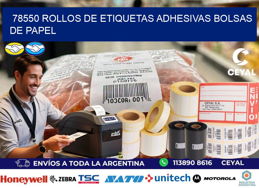 78550 rollos de etiquetas adhesivas bolsas de papel