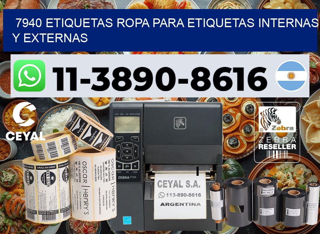7940 Etiquetas ropa para etiquetas internas y externas
