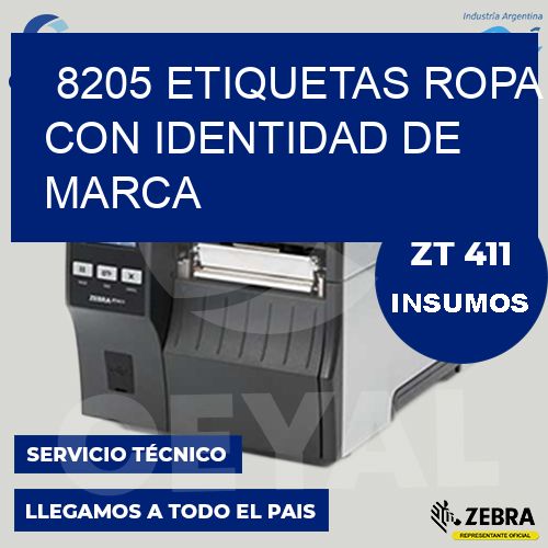 8205 Etiquetas ropa con identidad de marca