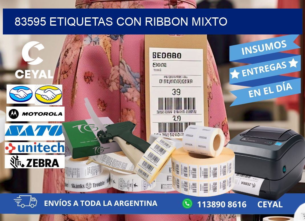 83595 etiquetas con ribbon mixto