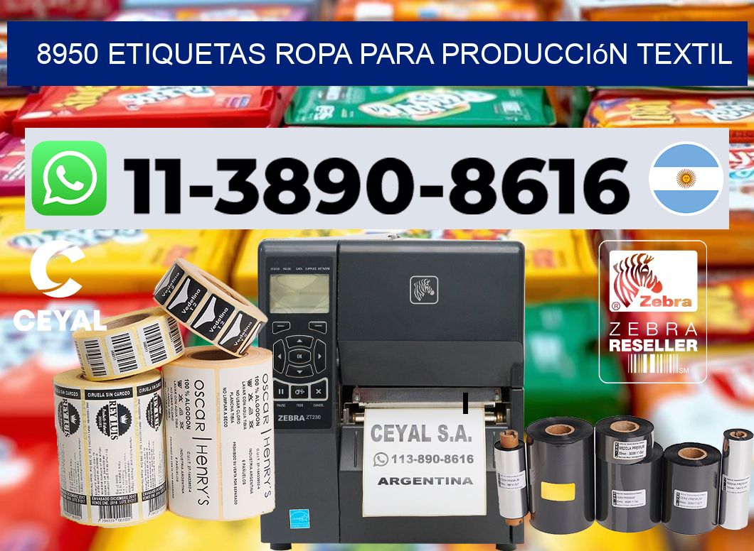8950 Etiquetas ropa para producción textil