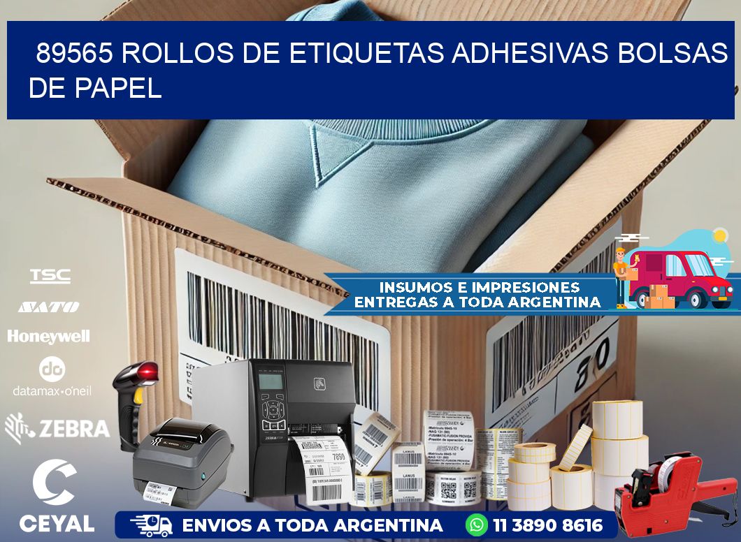 89565 rollos de etiquetas adhesivas bolsas de papel