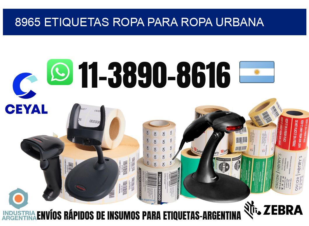 8965 Etiquetas ropa para ropa urbana