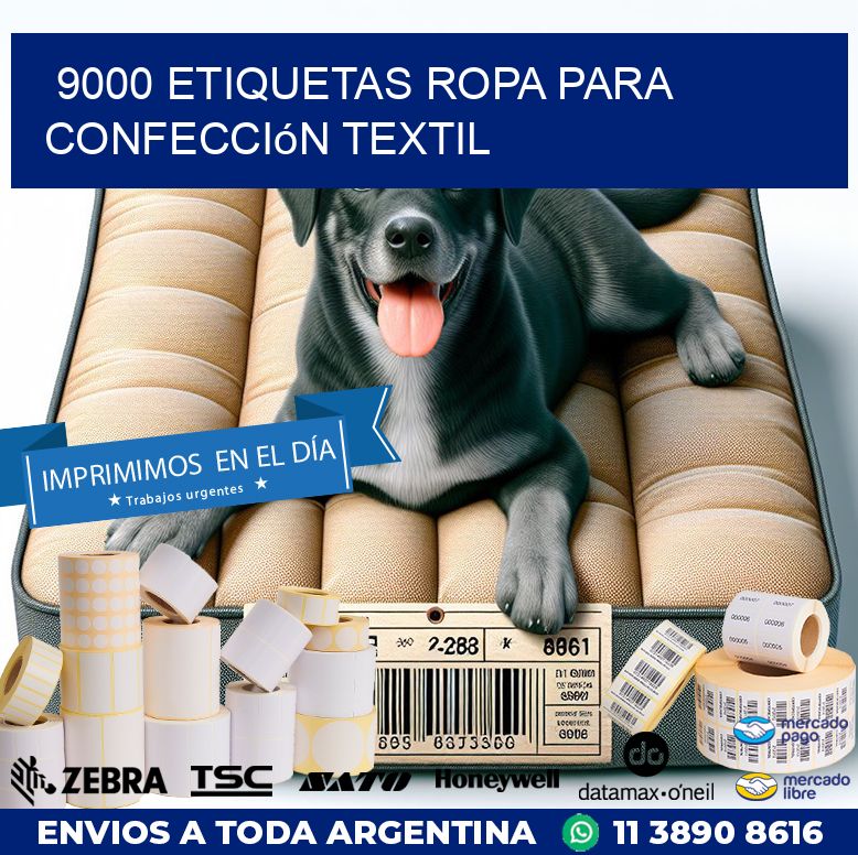9000 Etiquetas ropa para confección textil