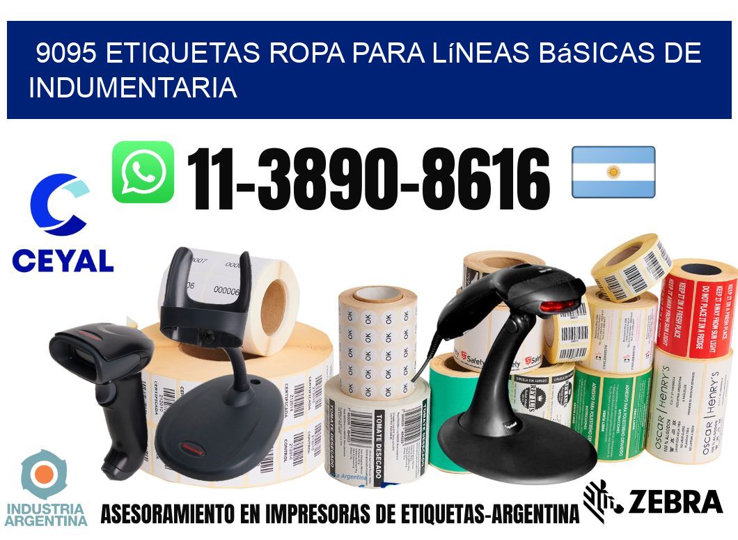 9095 Etiquetas ropa para líneas básicas de indumentaria