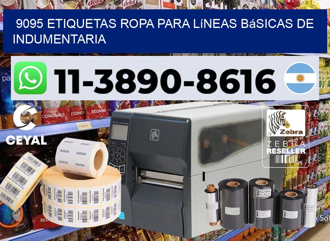 9095 Etiquetas ropa para líneas básicas de indumentaria