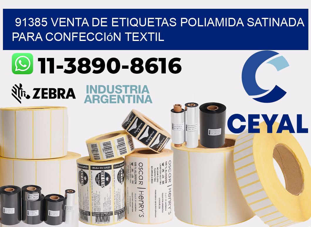 91385 venta de etiquetas poliamida satinada para confección textil