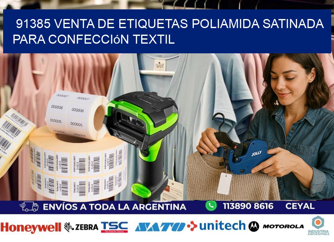 91385 venta de etiquetas poliamida satinada para confección textil