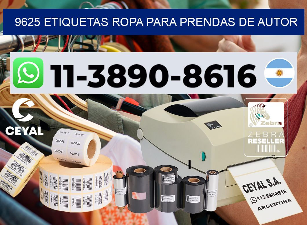 9625 Etiquetas ropa para prendas de autor
