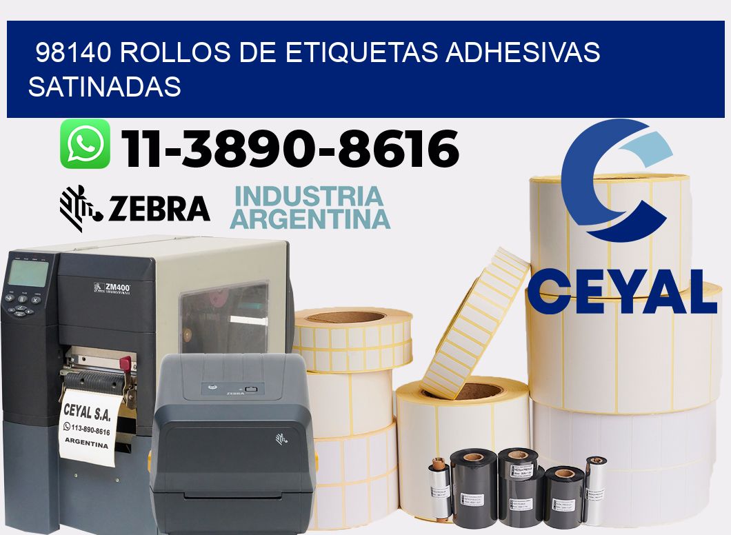 98140 rollos de etiquetas adhesivas satinadas