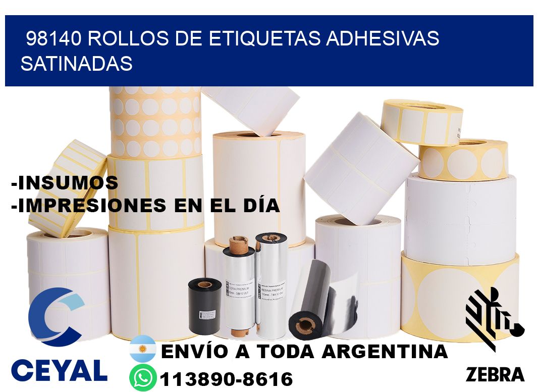 98140 rollos de etiquetas adhesivas satinadas