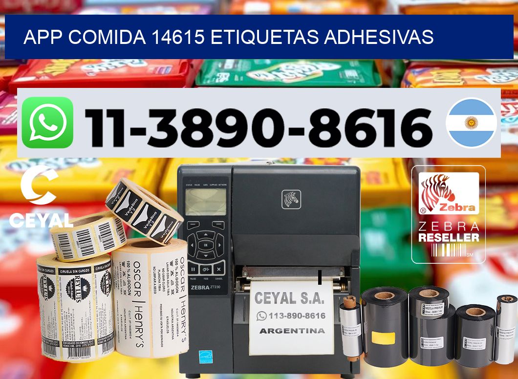 App comida 14615 etiquetas adhesivas