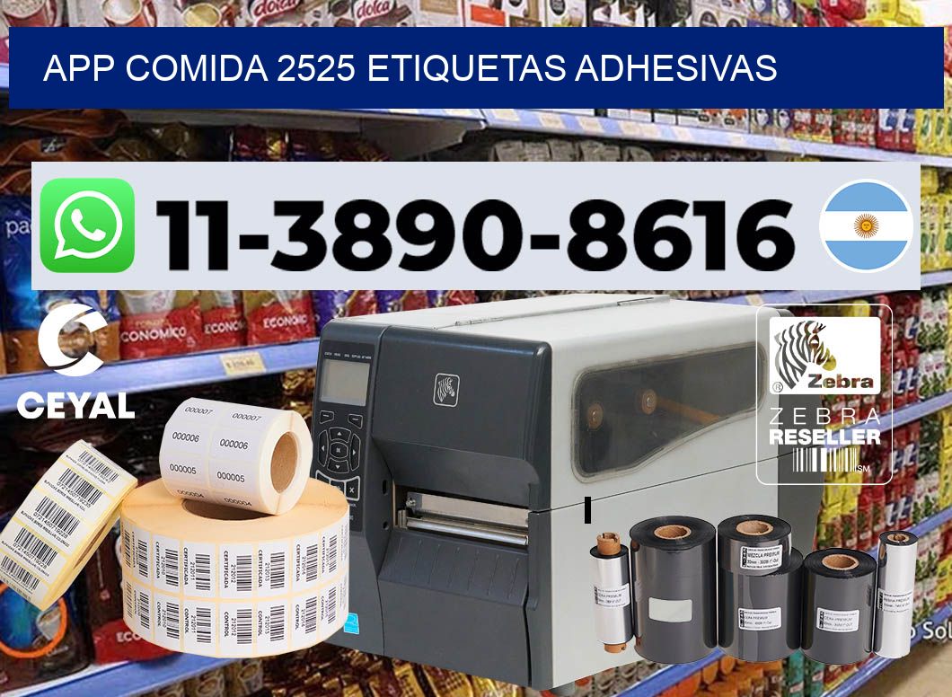 App comida 2525 etiquetas adhesivas