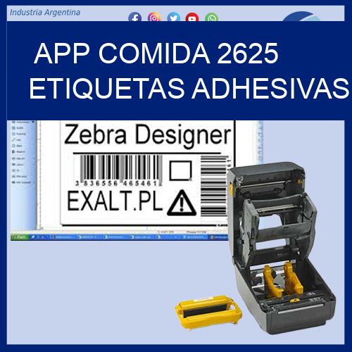App comida 2625 etiquetas adhesivas